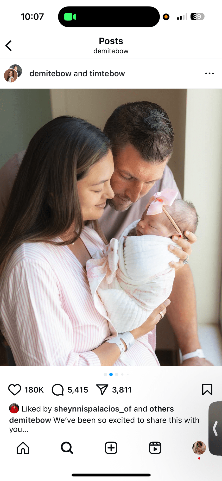 Demi-Leigh Tebow and Tim Tebow Welcome Their First&nbsp;Child