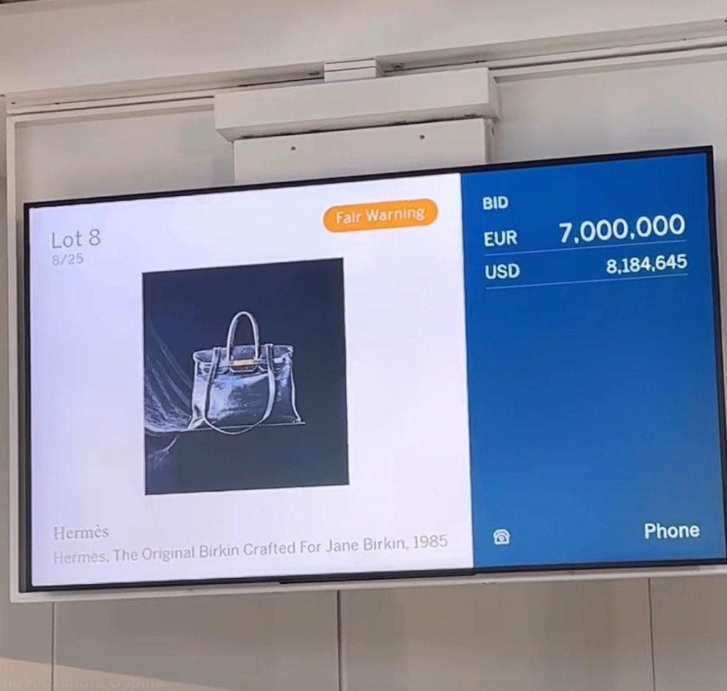 Jane Birkin Original Birkin Bag Sells for 8 Million Dollars in Historic Fashion&nbsp;Auction
